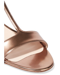 Nicholas Kirkwood Casati Embellished Metallic Patent Leather Sandals Blush