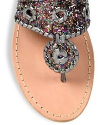 Jack Rogers Cleo Sparkle Leather Slides