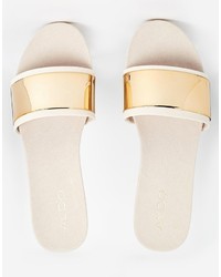 aldo gold flat sandals