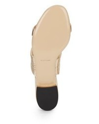 Diane von Furstenberg Flavia Metallic Leather Slide Sandals