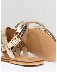 Asos Finally Leather Flat Sandals