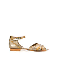 Sarah Chofakian Flat Panelled Sandals