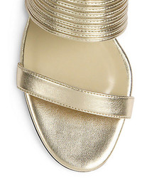 Diane von Furstenberg Flavia Metallic Leather Slide Sandals