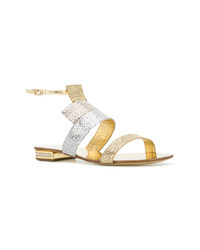 Casadei Glitter Paneled Sandals