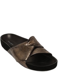 Isabel Marant 30mm Boop Metallic Leather Slide Sandals