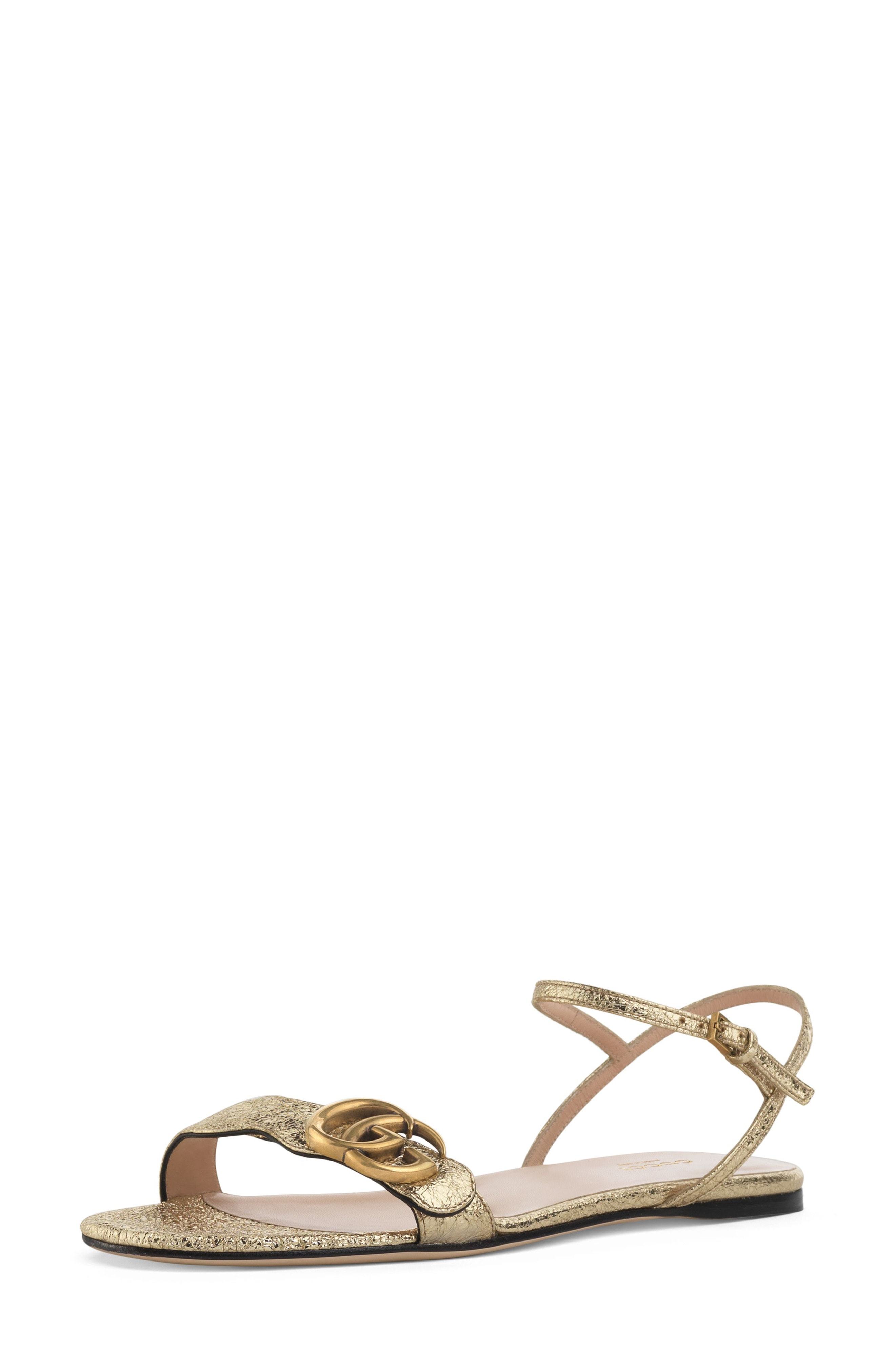 gold gucci marmont sandals