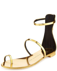 Giuseppe Zanotti Metallic Toe Ring Flat Sandal
