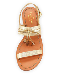 Kate Spade New York Carlita Flat Metallic Tassel Sandal