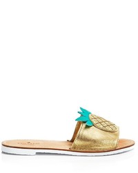 Kate Spade New York Ibis Embroidered Pineapple Slide Sandals