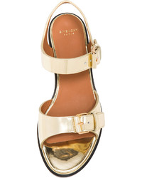 Givenchy Robertha Metallic Calfskin Leather Flat Sandals