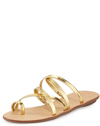 Loeffler Randall Sarie Leather Toe Ring Flat Sandal