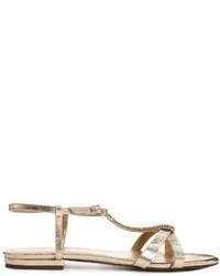 Shoesissima Dara Rose Gold Crystal Trim Flat Sandals Available From Uk 8 12