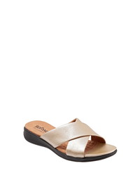 SoftWalk Tillman Leather Cross Slide Sandal