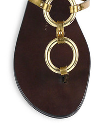 Giuseppe Zanotti Goldtone Rings Leather Gladiator Sandals