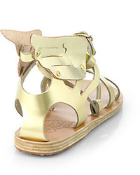 Ancient Greek Sandals Nephele Angel Metallic Leather Wing Gladiator Sandals