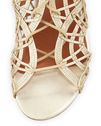 Joie Renee Lace Up Gladiator Sandal White Gold