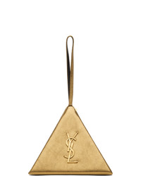 Saint Laurent Gold Pyramid Triangle Box Bag