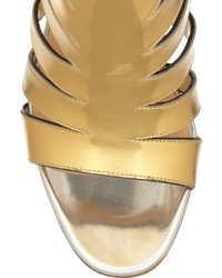 Christian Louboutin Beautyk 100 Cutout Metallic Patent Leather Sandals
