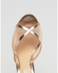 Head Over Heels By Dune By Dune Meryl Rose Gold Heeled Sandals