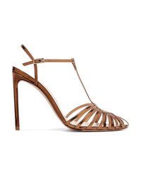 Francesco Russo Cutout Mirrored Leather Sandals