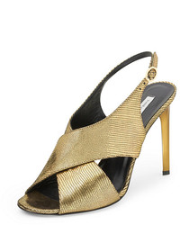 Diane von Furstenberg Vick Metallic Gold Heel Sandal
