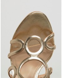Carvela Gabby Gold Leather Heeled Sandals