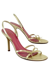 Kate Spade Gold Leather Sandal Heels