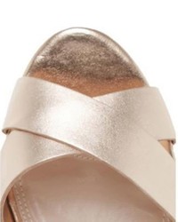 Dune Iyla Metallic Leather Platform Sandals