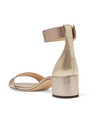 Jimmy Choo Jaimie 40 Metallic Leather Sandals, $325 | NET-A-PORTER