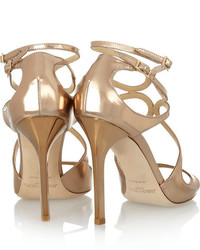 Jimmy Choo Lang Mirrored Leather Sandals