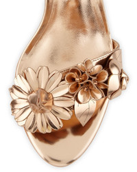 Sophia Webster Lilico Floral Leather 85mm Sandal Rose Gold