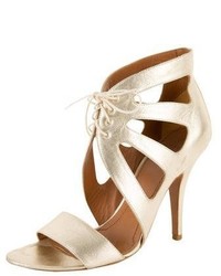 Givenchy Metallic Leather Lace Up Sandals