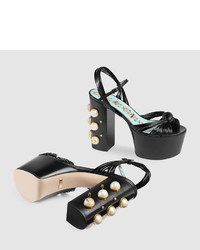 Gucci Metallic Leather Platform Sandal