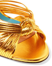 Gucci Metallic Leather Sandals Gold