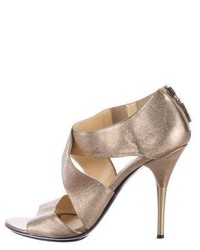 Diane von Furstenberg Metallic Leather Sandals