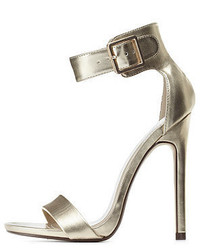 Charlotte Russe Metallic Single Sole Ankle Strap Heels