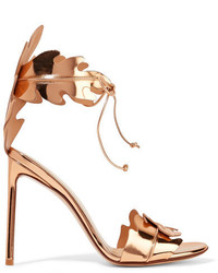 Francesco Russo Mirrored Leather Sandals Gold