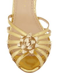 Charlotte Olympia Surprise Metallic Leather Sandals
