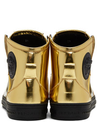 Versace Gold Medusa High Top Sneakers