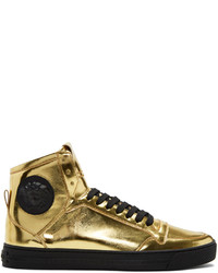 Versace Gold Medusa High Top Sneakers