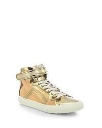 Pierre Hardy Disco High Top Sneakers Gold Shoes