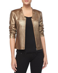Bagatelle Gold Pinched Leather Jacket