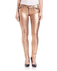 GUESS Coated Metallic Skinny Jeans