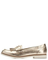 Charlotte Russe Metallic White Sole Penny Loafers
