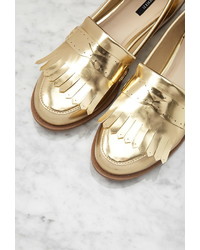 Forever 21 Fringed Faux Patent Loafers