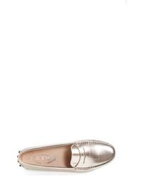 Tod's Gommini Metallic Leather Penny Loafer
