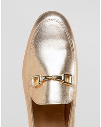 Carvela Loss Gold Leather Loafers