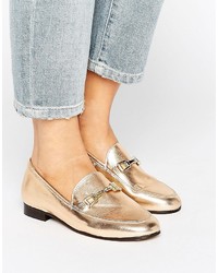 Carvela Loss Gold Leather Loafers
