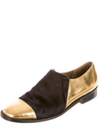 Marni Metallic Ponyhair Accented Loafers