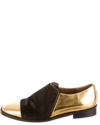 Marni Metallic Ponyhair Accented Loafers